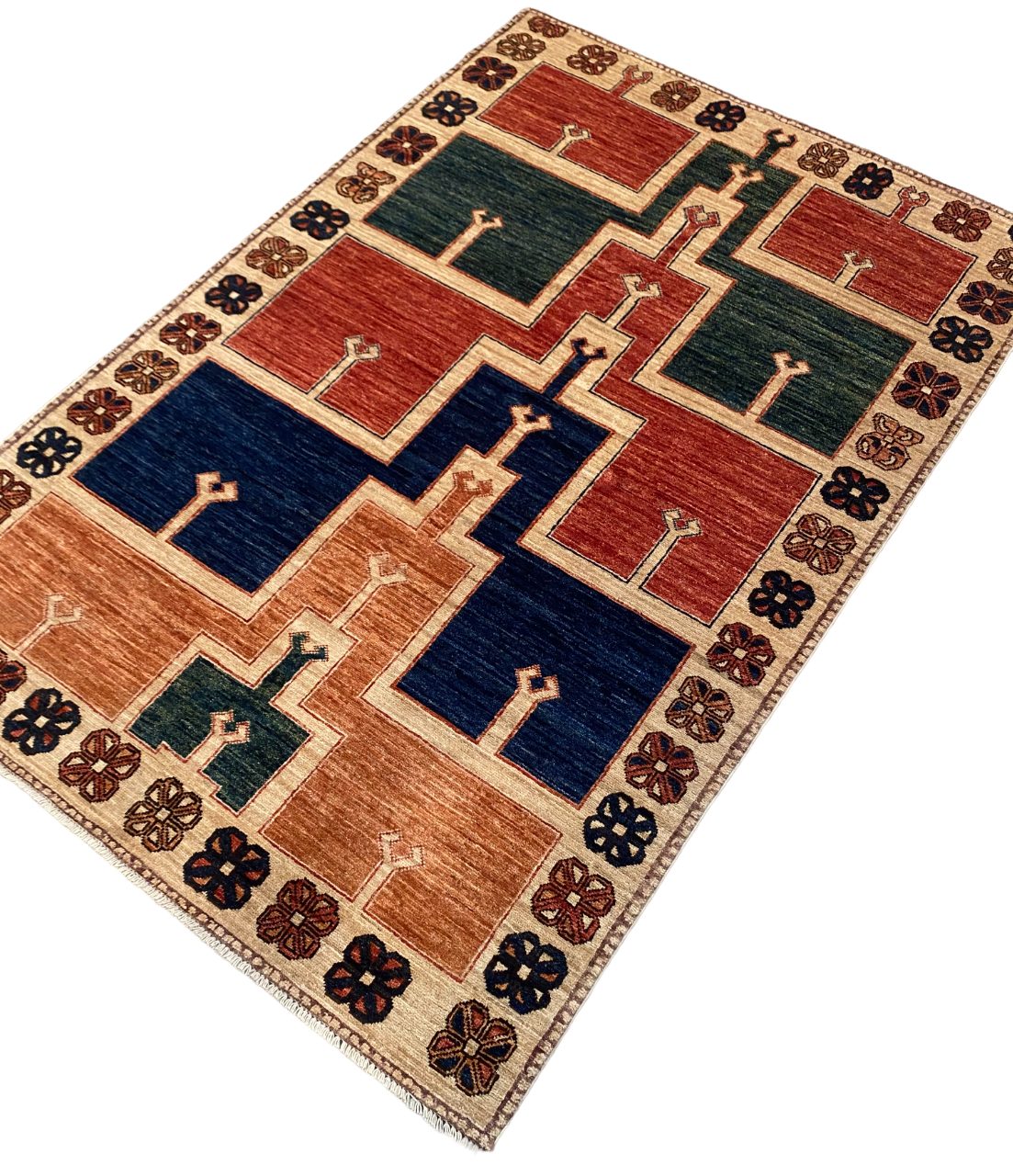 Afghan Turkaman weave, Anatolian Saff carpet, 183x125cm | Rug# 26654