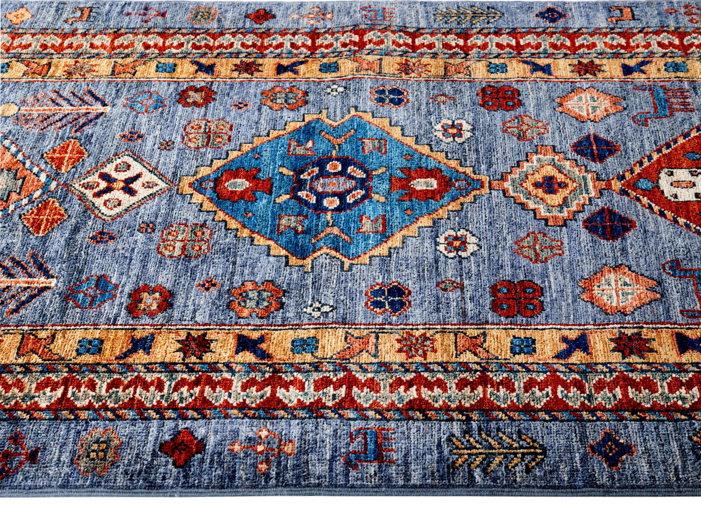 Afghan Turkaman weave, 19th-Century Heriz inspired 493x84cm | Rug# 26890