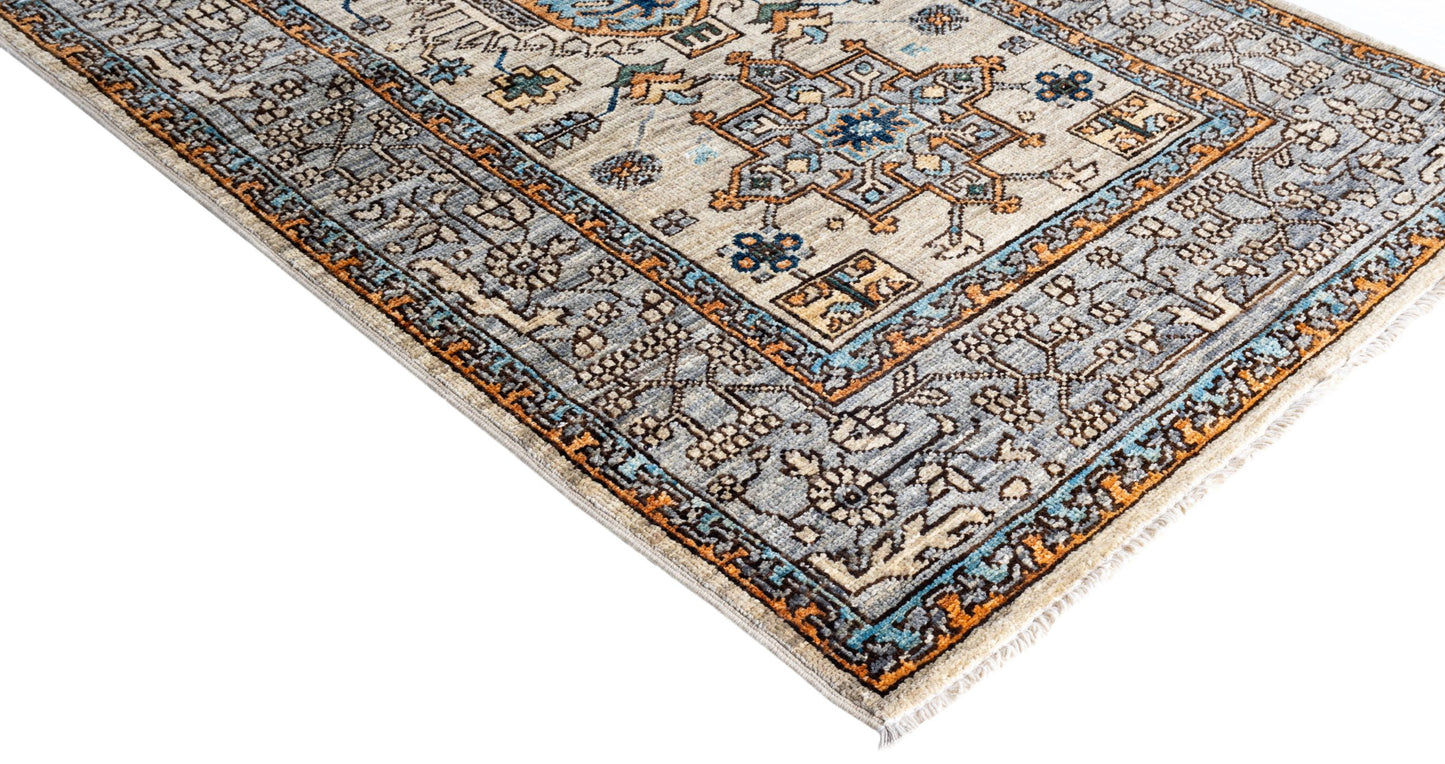 Afghan Turkaman weave in 19th-century Heriz design 415x82cm | Rug# 26892