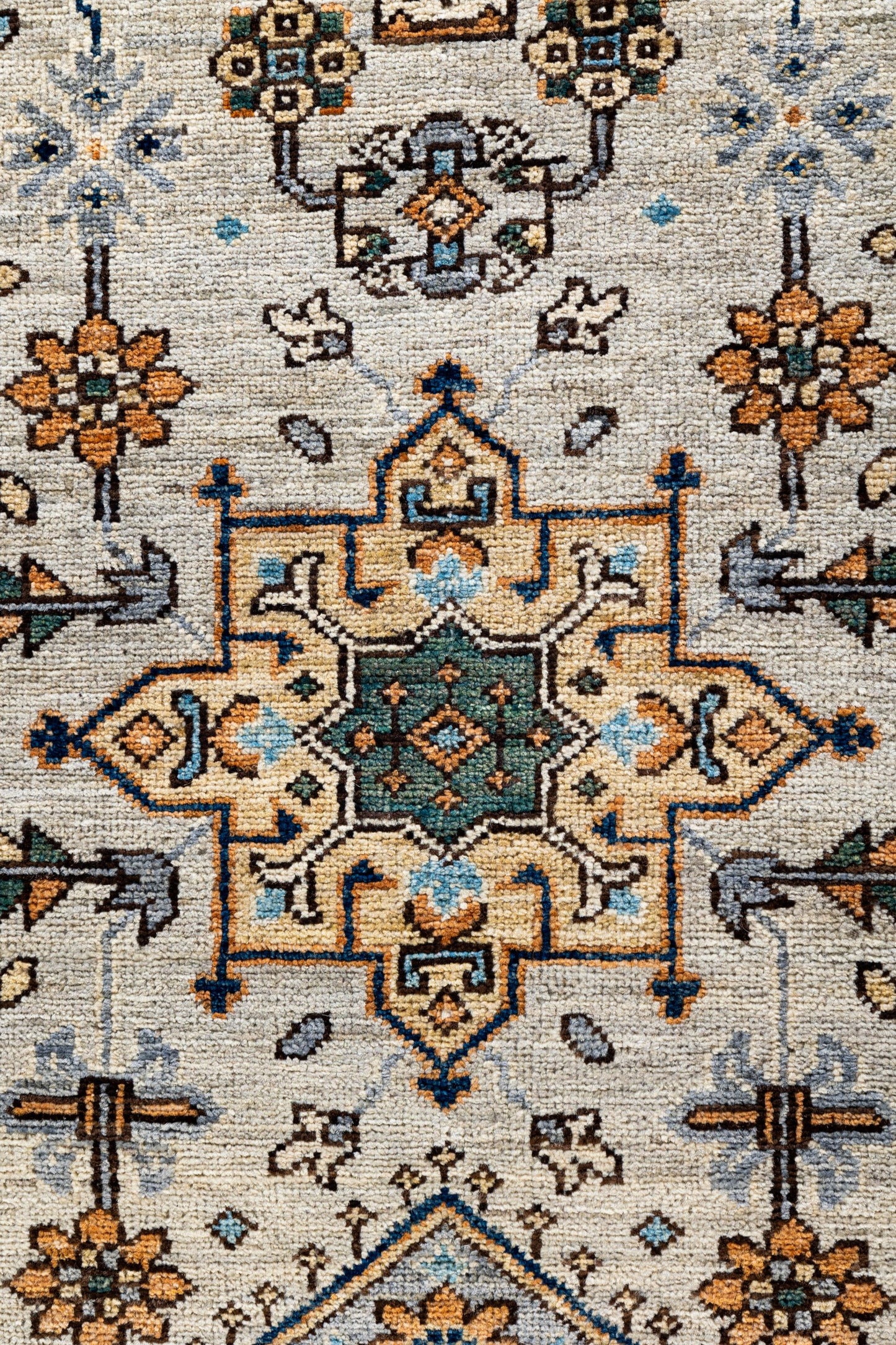 Afghan Turkaman weave in 19th-century Heriz design 415x82cm | Rug# 26892