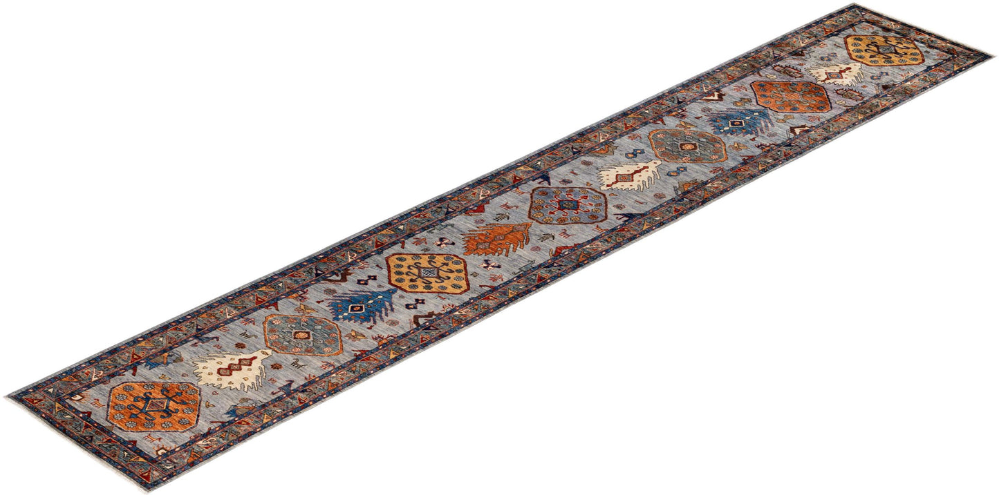 Afghan Turkaman weave, 19th-century Caucasian Inspired 483x80cm | Rug# 26894