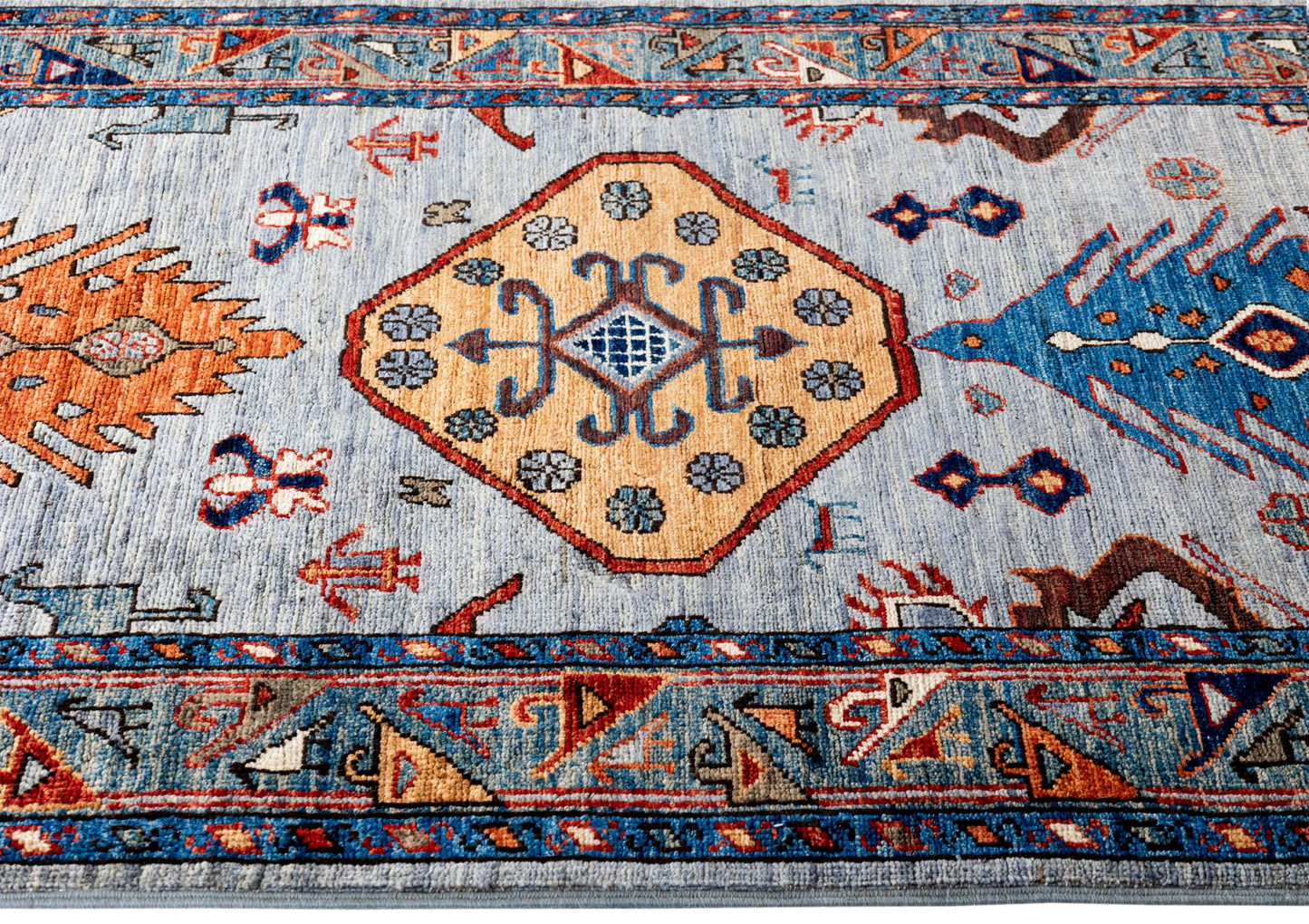 Afghan Turkaman weave, 19th-century Caucasian Inspired 483x80cm | Rug# 26894