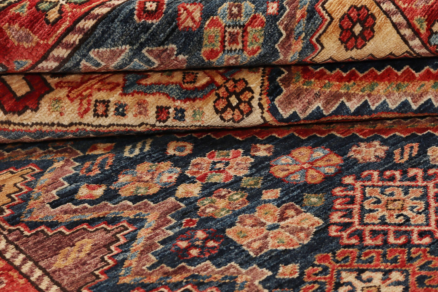 Afghan Turkaman weave in 19th-century Qashqai design 236x157cm | Rug# 26921