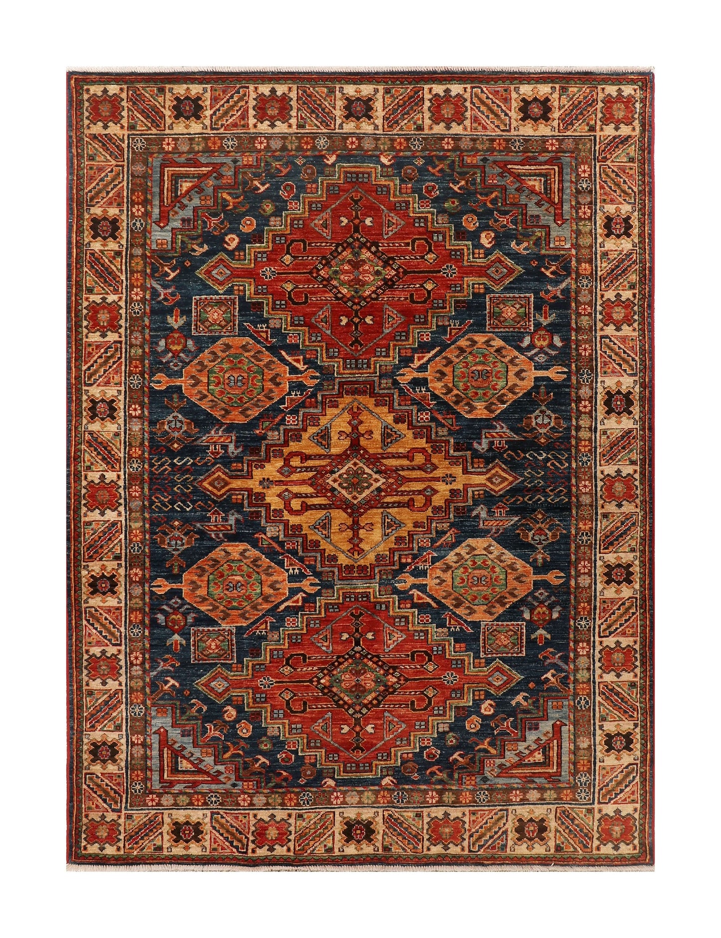 Afghan Turkaman weave, 19th-century Caucasian design 197x145cm | Rug# 26931