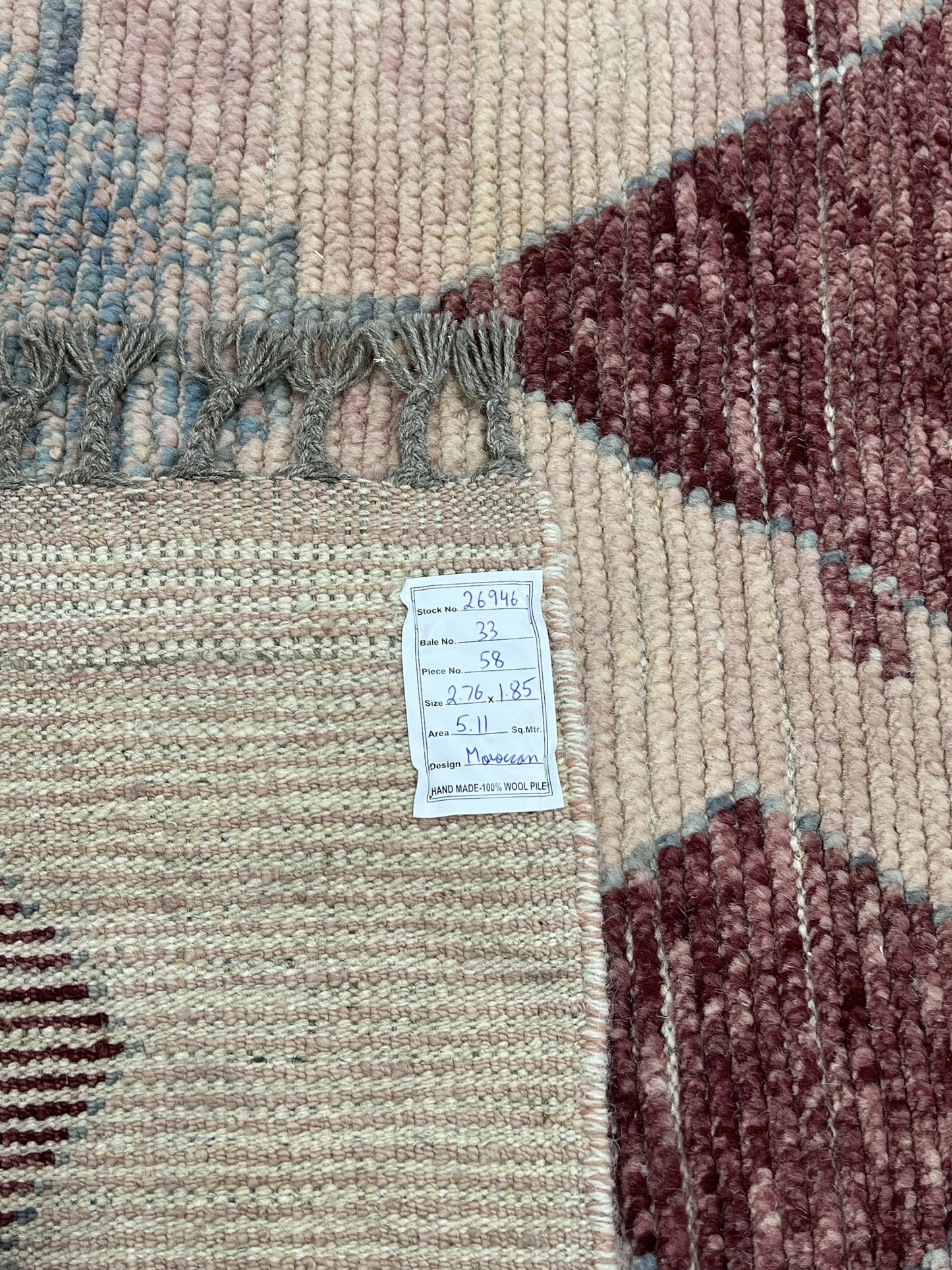 Modern Moroccan Style Rug with mid-c Scandinavian Design 276x185cm | Rug# 26946