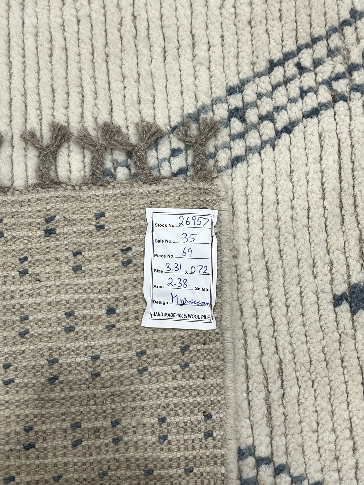 Modern Moroccan Style Rug with mid-c Scandinavian Design 331x72cm | Rug# 26957