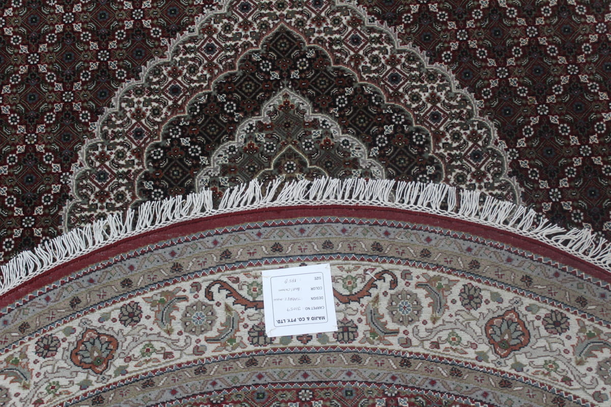 Amritsar round rug in Tabriz Mahi design, 185cmd | Rug# 31059