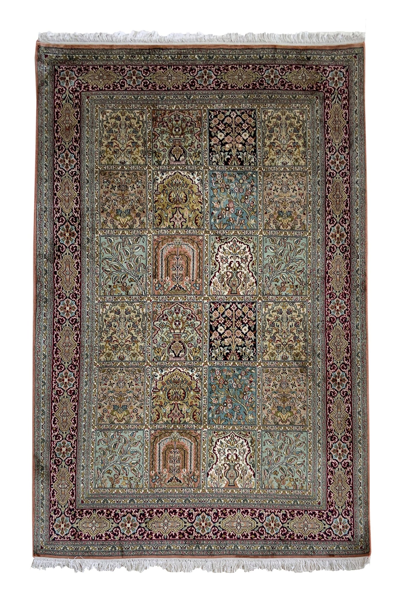 Kashmir pure Silk pile Rug 190x123cm | Rug# 31216