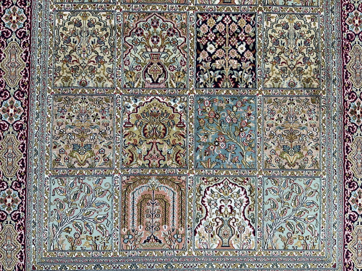 Kashmir pure Silk pile Rug 190x123cm | Rug# 31216