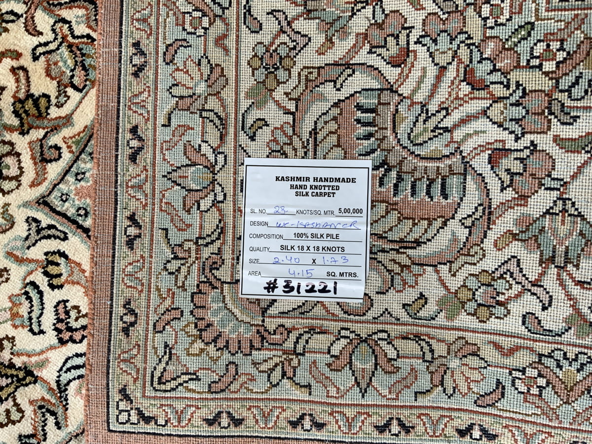 Kashmir Silk floral-design 240x173cm | Rug# 31221