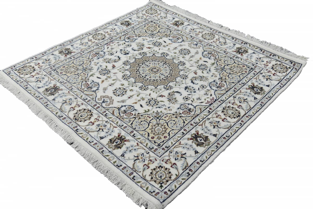 Very fine Amritsar Square rug in Nain Design 129x126cm | Rug# 31281