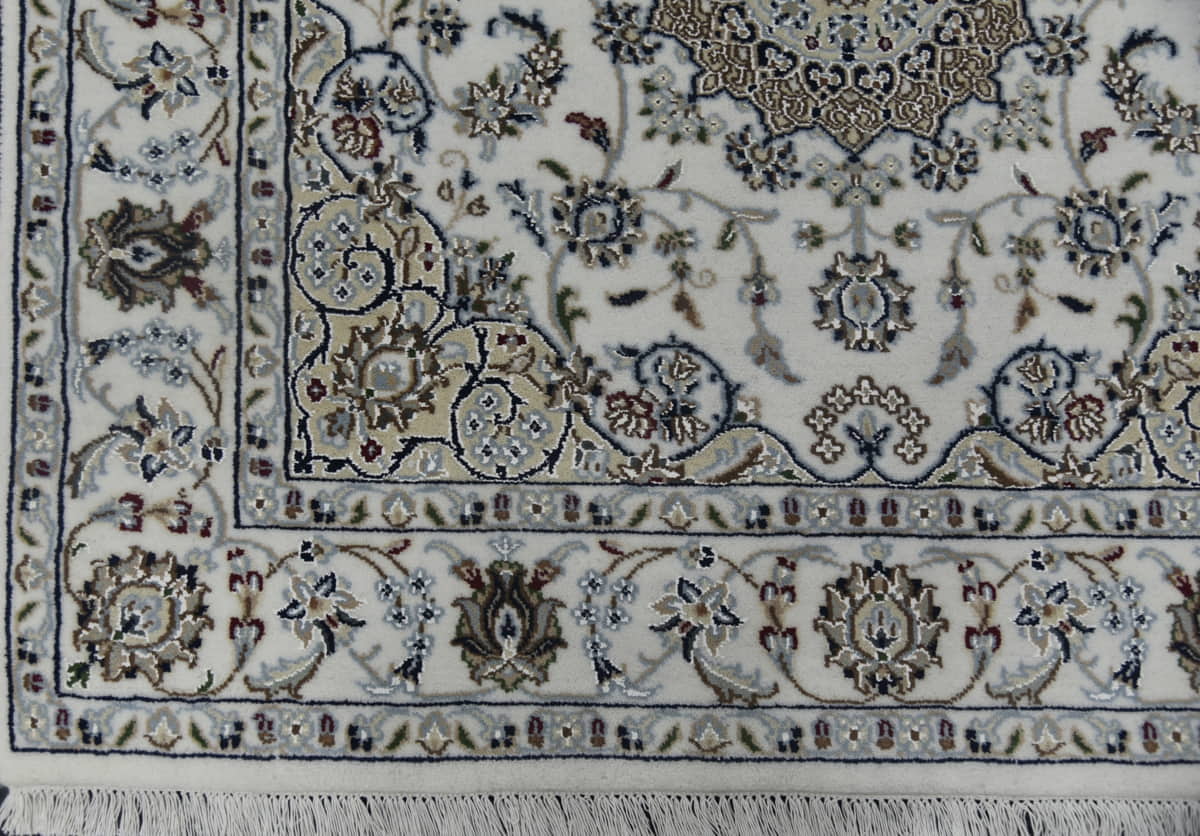 Very fine Amritsar Square rug in Nain Design 129x126cm | Rug# 31281