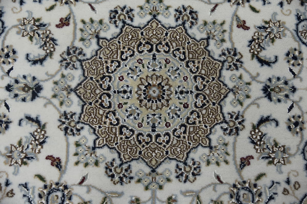 Very fine Amritsar Square rug in Nain Design 129x126cm | Rug# 31281
