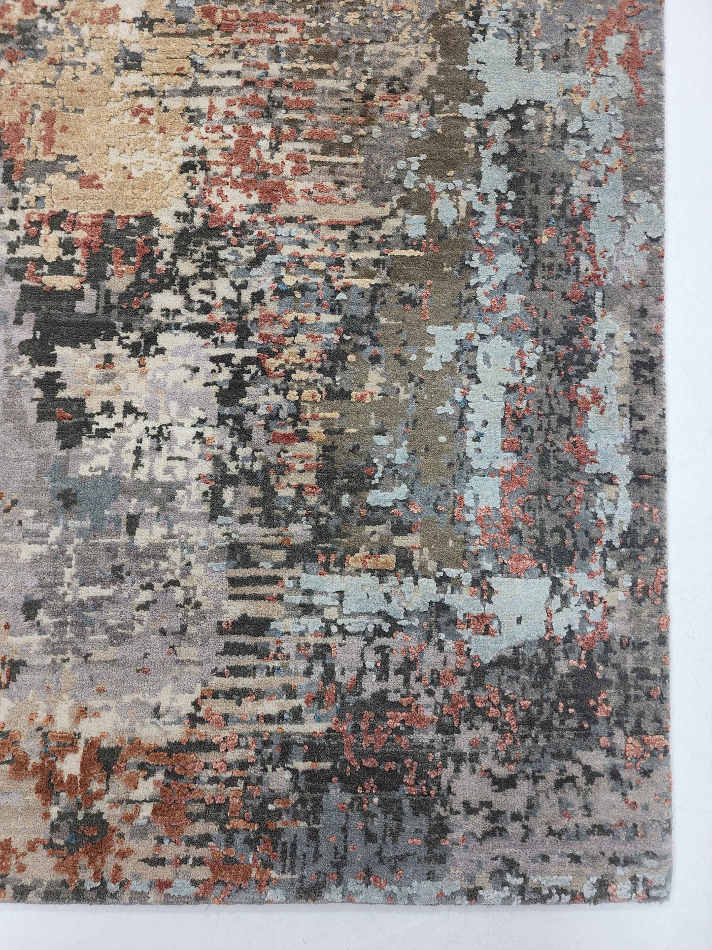 wool & pure silk Modern designer rug 310x246cm | Rug# 31316