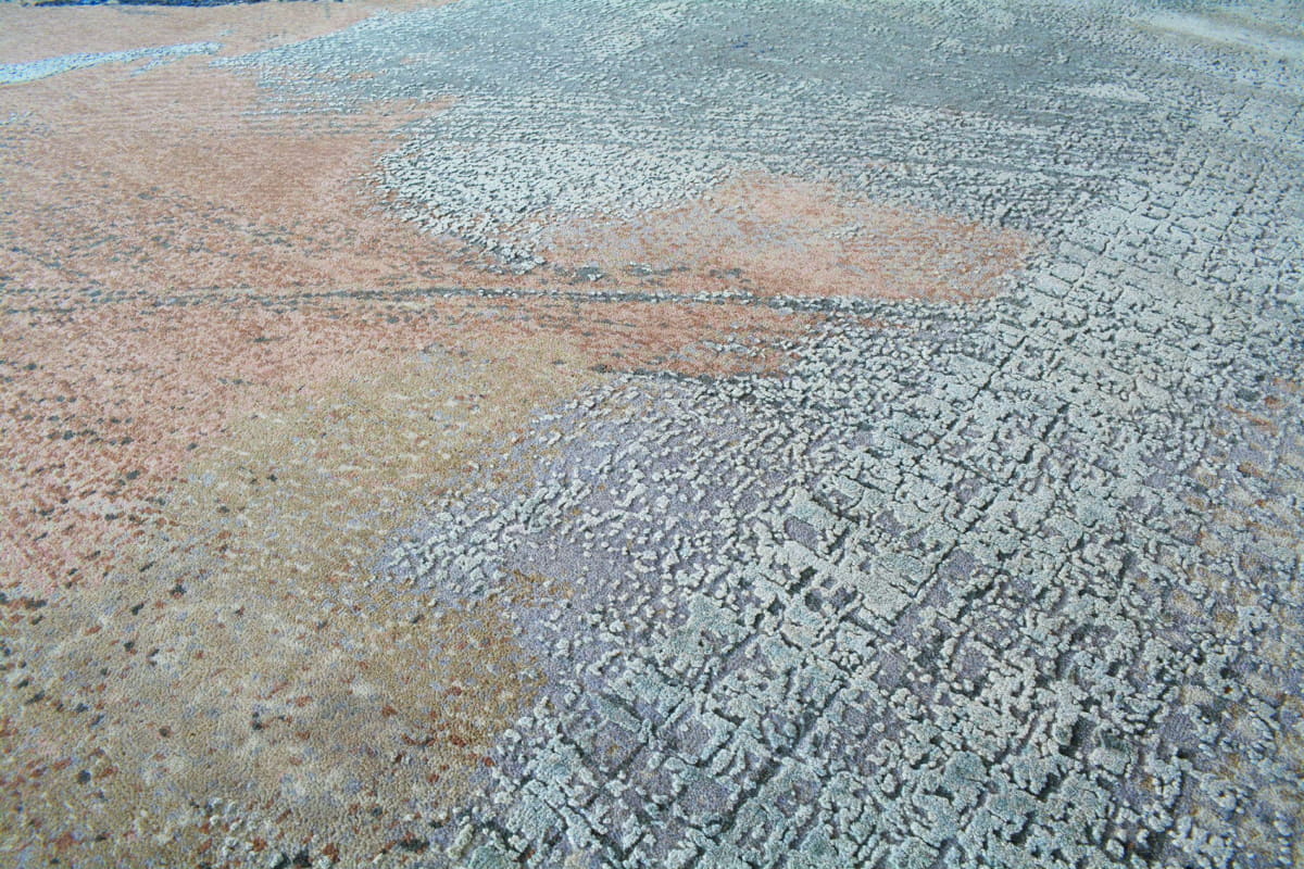 Pure silk and wool Jaipur carpet in Modern design 367x275cm | Rug# 31318