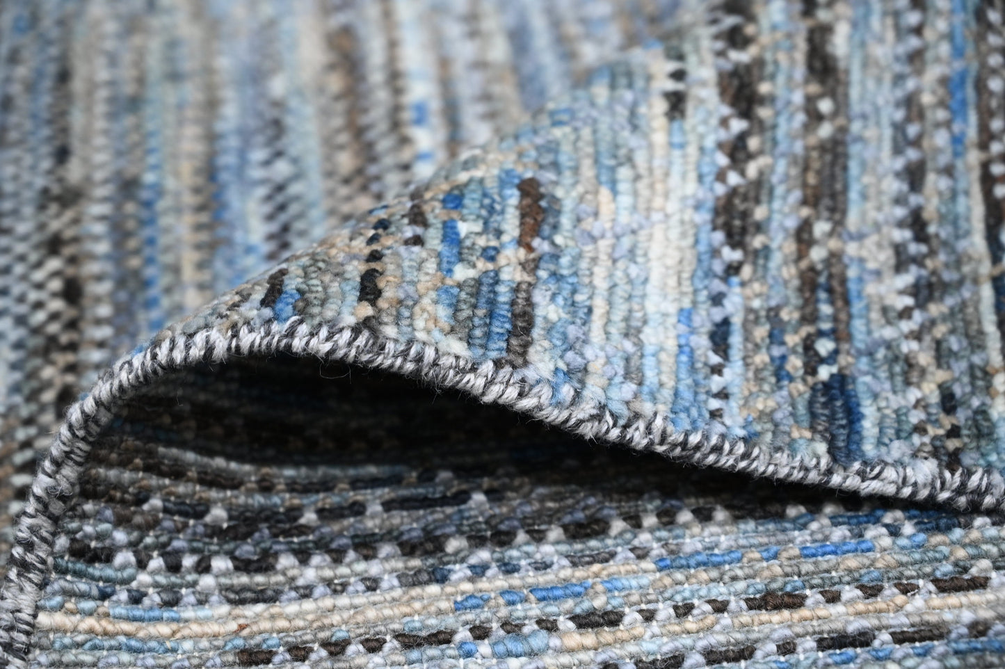 Hand knotted Scandinavian texture designer rug 372x271cm | Rug# 31558