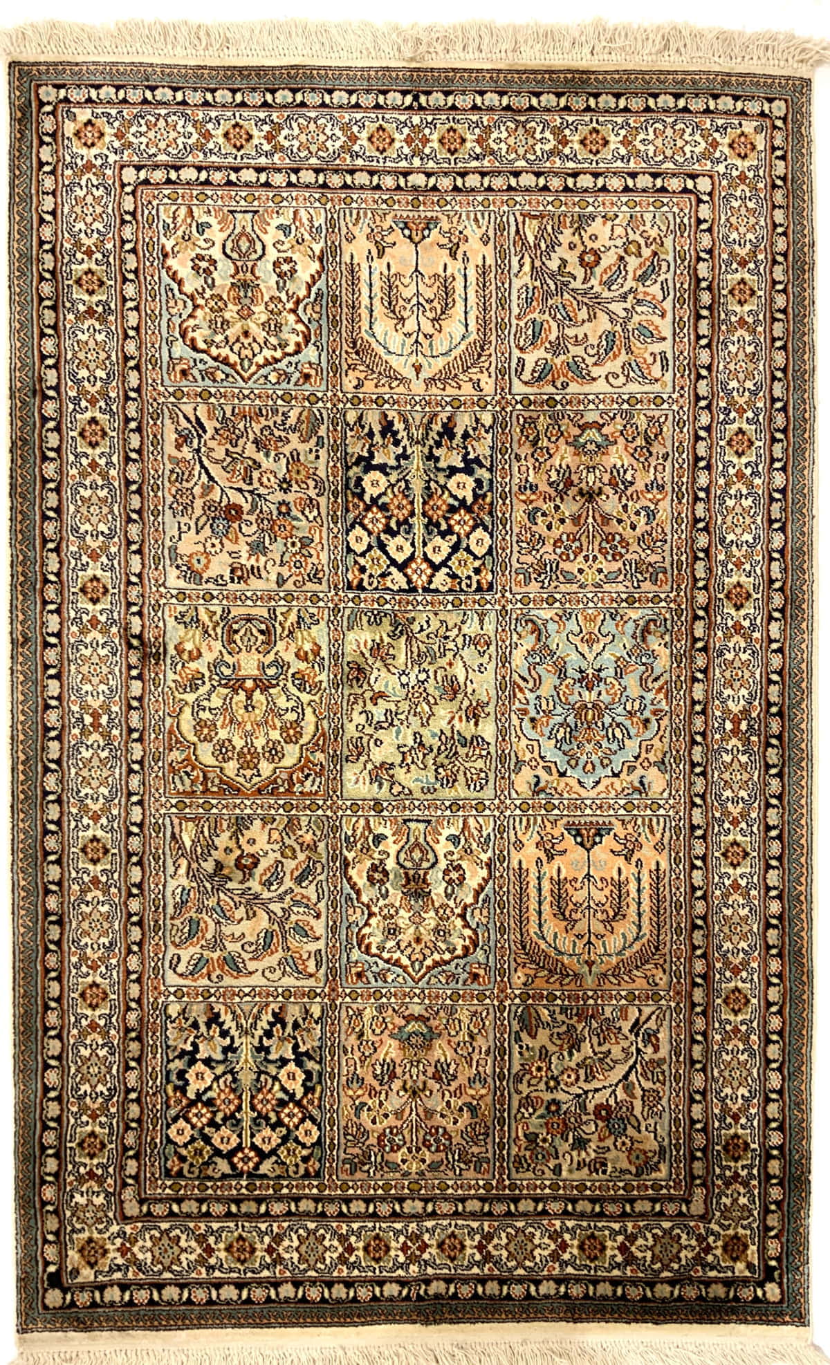 Srinagar Kashmir, pure silk pile, 125x80cm | Rug# 31600