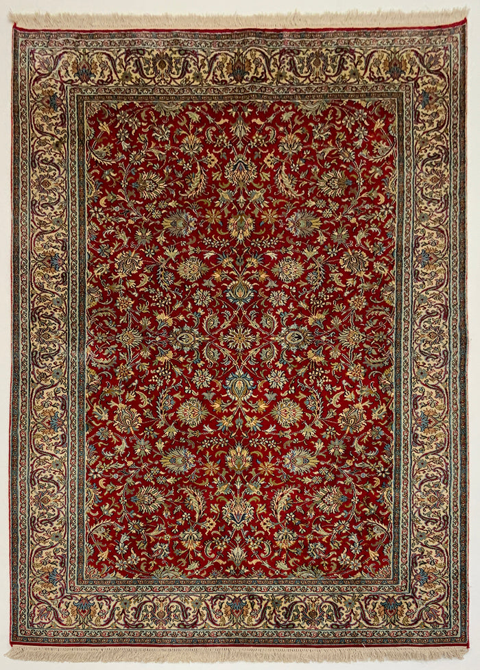 Srinagar Kashmir, pure silk pile, 185x128cm | Rug# 31605