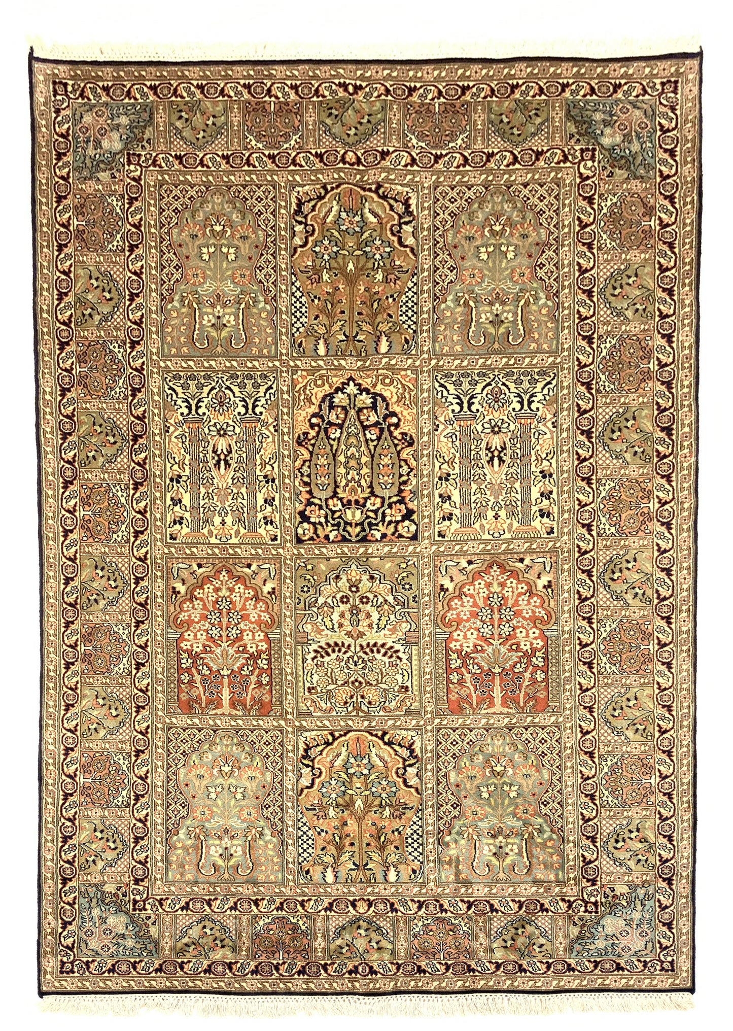 Srinagar Kashmir silk 191x125cm | Rug# 31607
