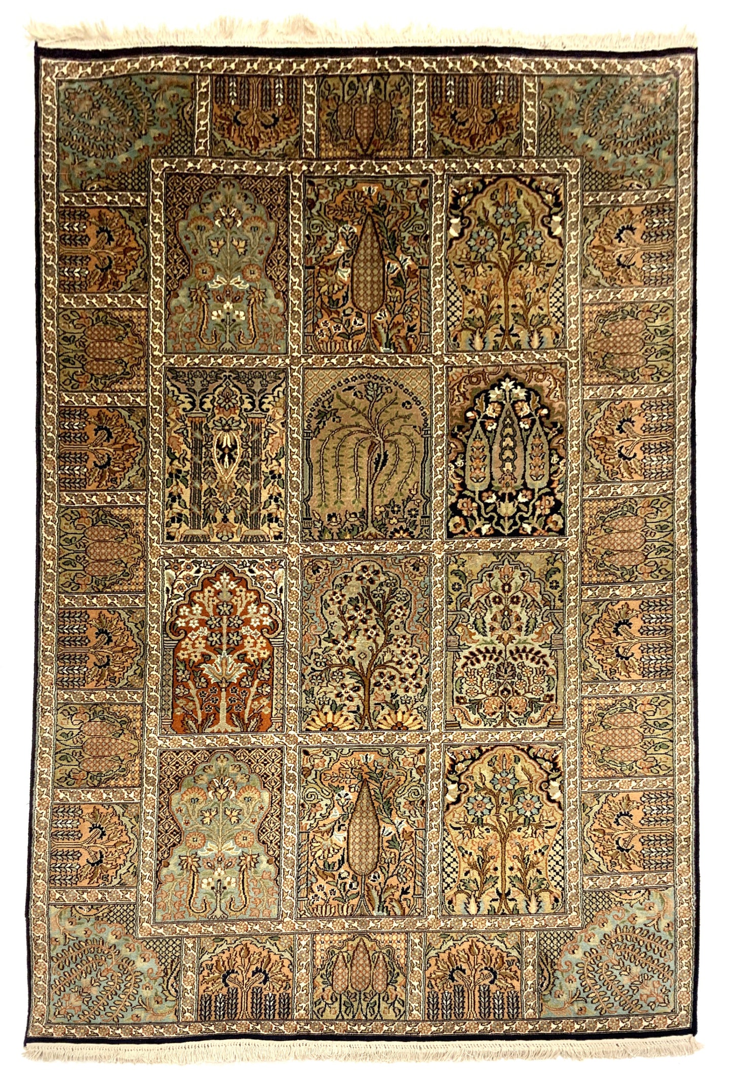 Srinagar Kashmir silk 189x121cm | Rug# 31608