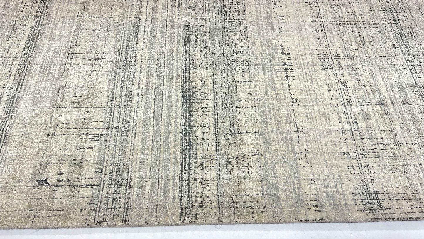 Pure silk & wool Oxidized Abstract designer rug 311x246cm | Rug# 31625