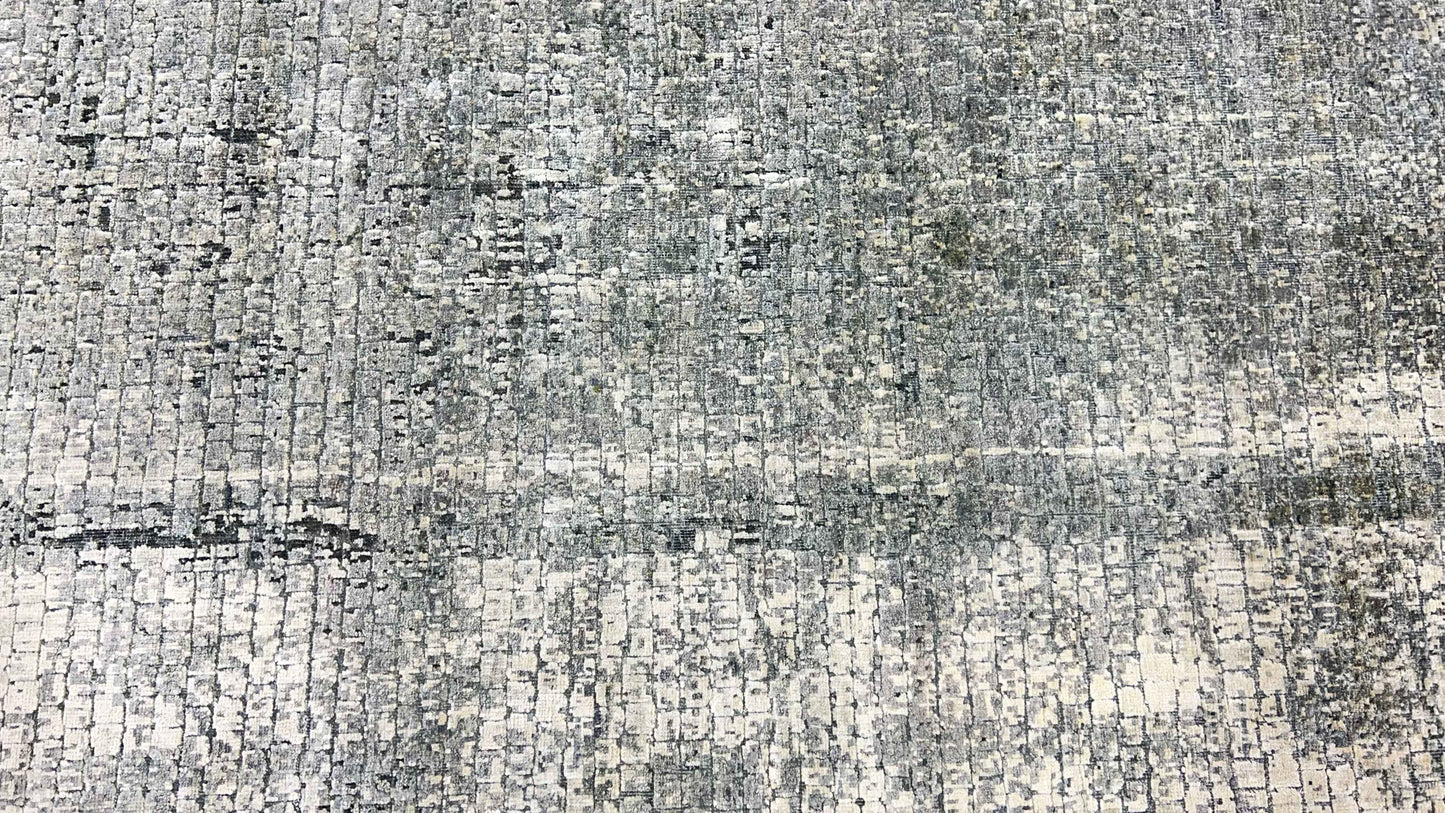 Jaipur Hand knotted carpet in Abstract Mosaic design 305x244cm | Rug# 31626