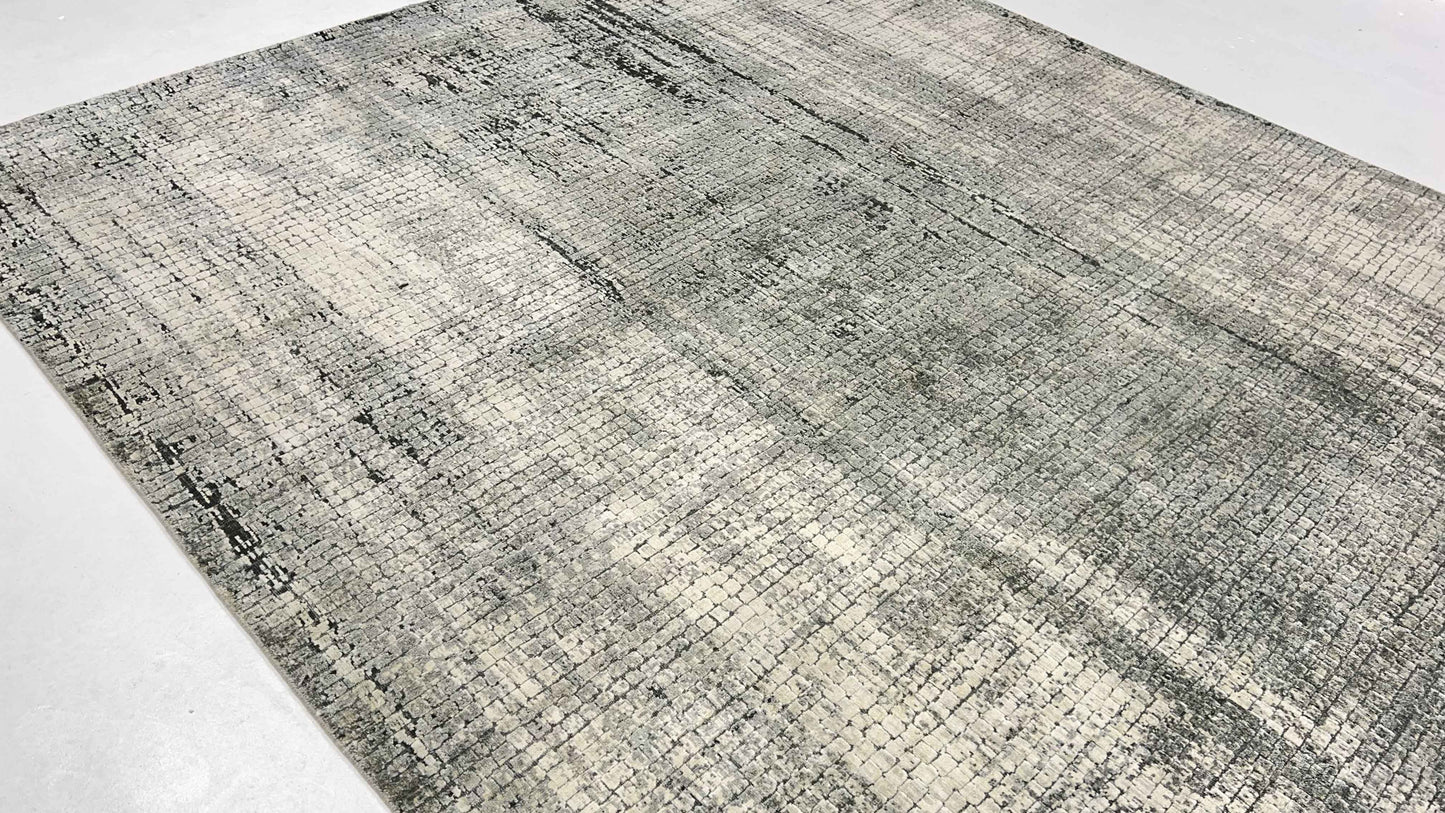 Jaipur Hand knotted carpet in Abstract Mosaic design 305x244cm | Rug# 31626