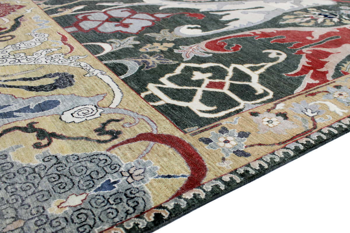 Antique re-weave main carpet, 16th-century Garous inspired 365x274cm | Rug # 31644