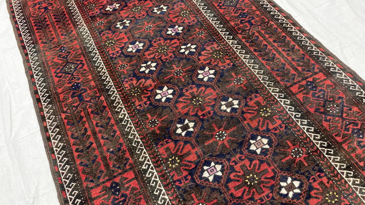 Vintage Balouch Rug 238x125cm | Rug# 7241A