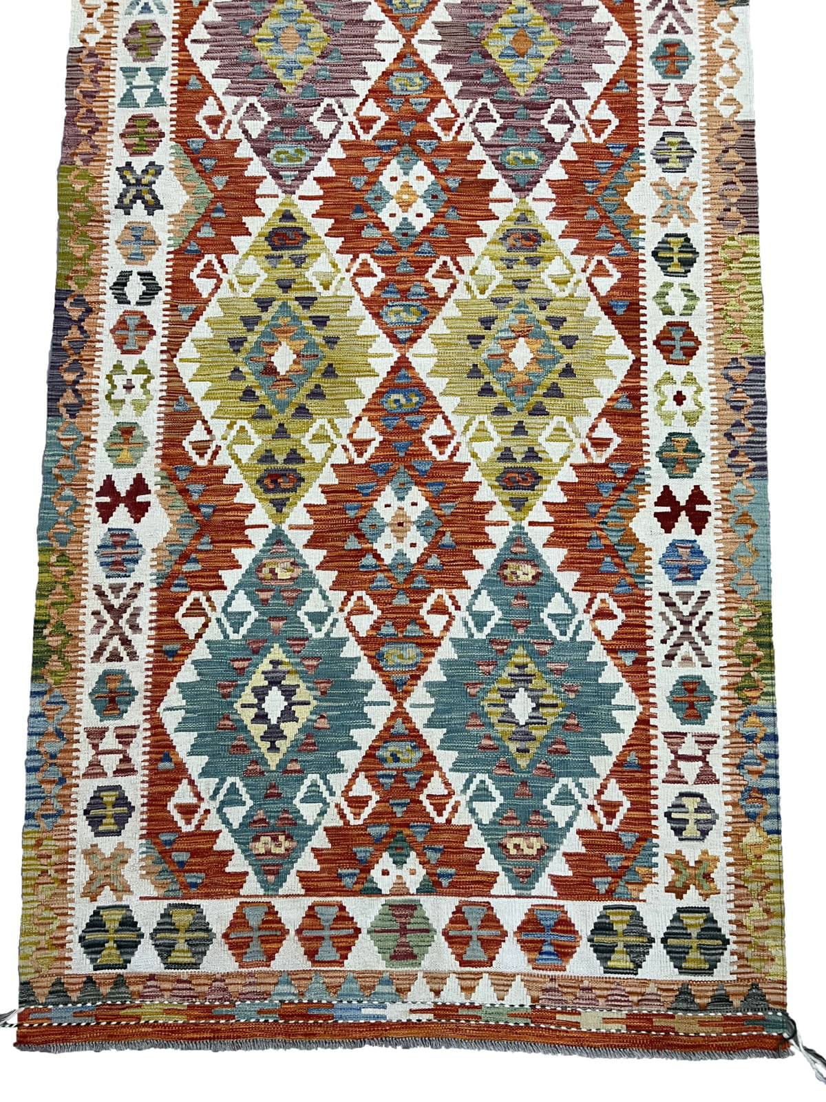 Oversized Hand-woven Afghan flatweave Kilim 770x127cm | Rug#26537
