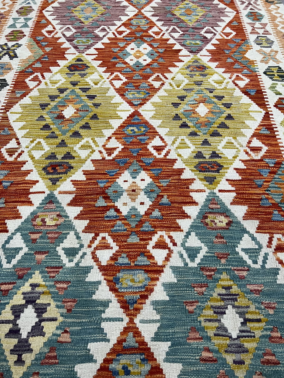 Oversized Hand-woven Afghan flatweave Kilim 770x127cm | Rug#26537