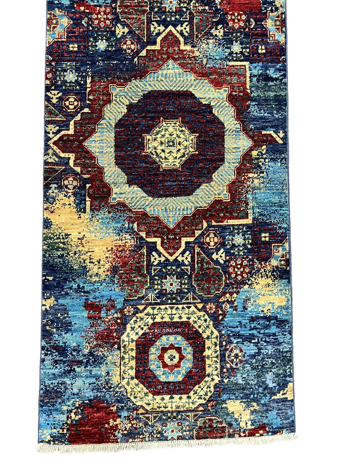 Afghan Turkaman weave, Transitional mamluk design 296x74cm | Rug#26538