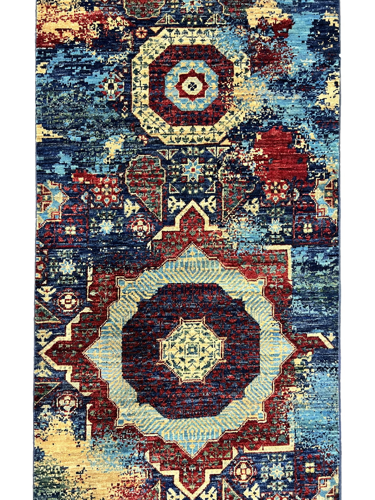 Afghan Turkaman weave, Transitional mamluk design 296x74cm | Rug#26538