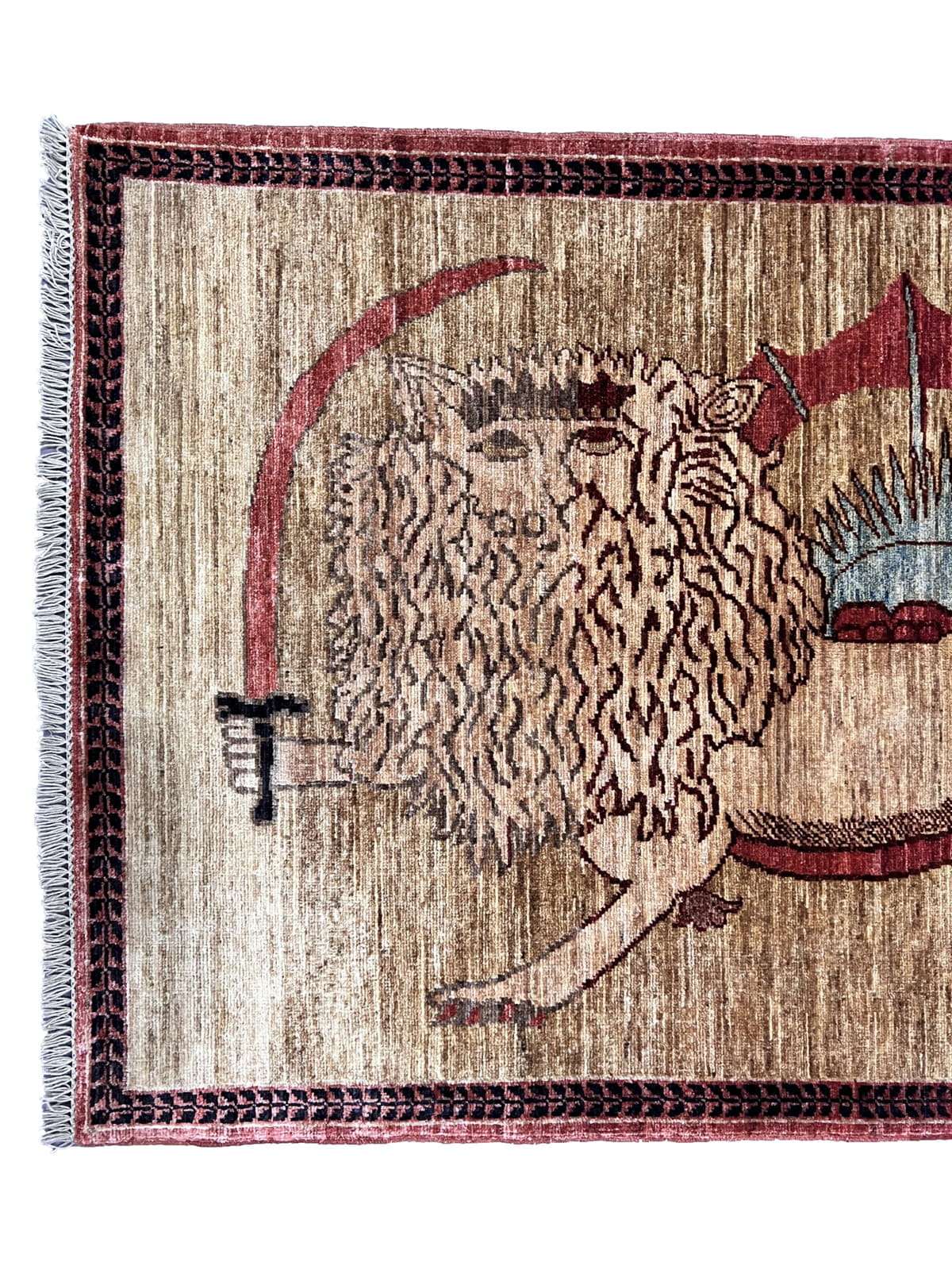 Afghan Turkaman weave, Lion Rug 149x99cm | Rug#26542