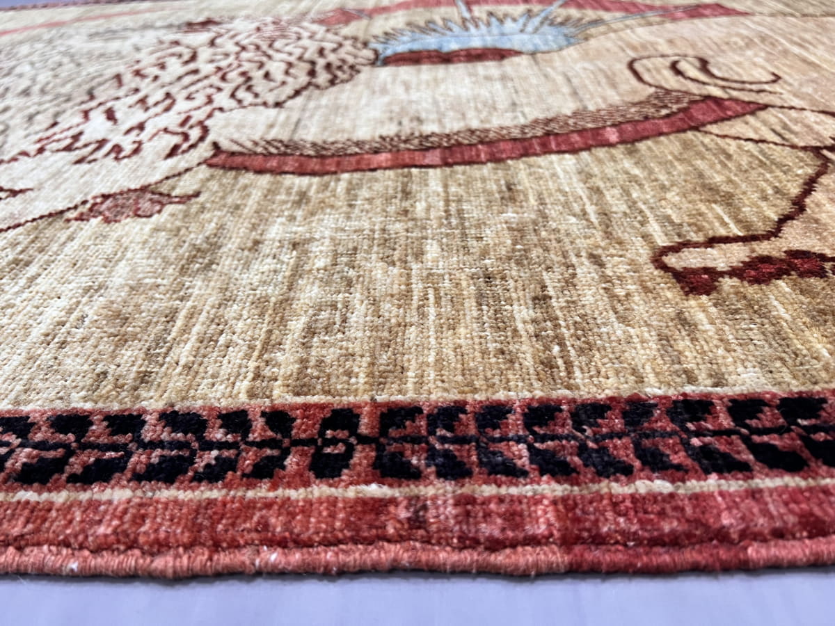 Afghan Turkaman weave, Lion Rug 149x99cm | Rug#26542