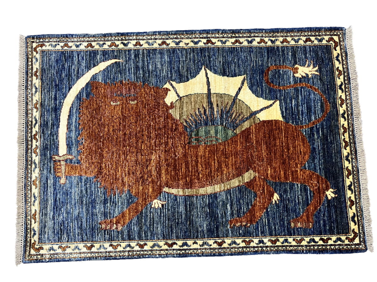 Afghan Turkaman Weave, Lion rug 152x104cm | Rug#26544