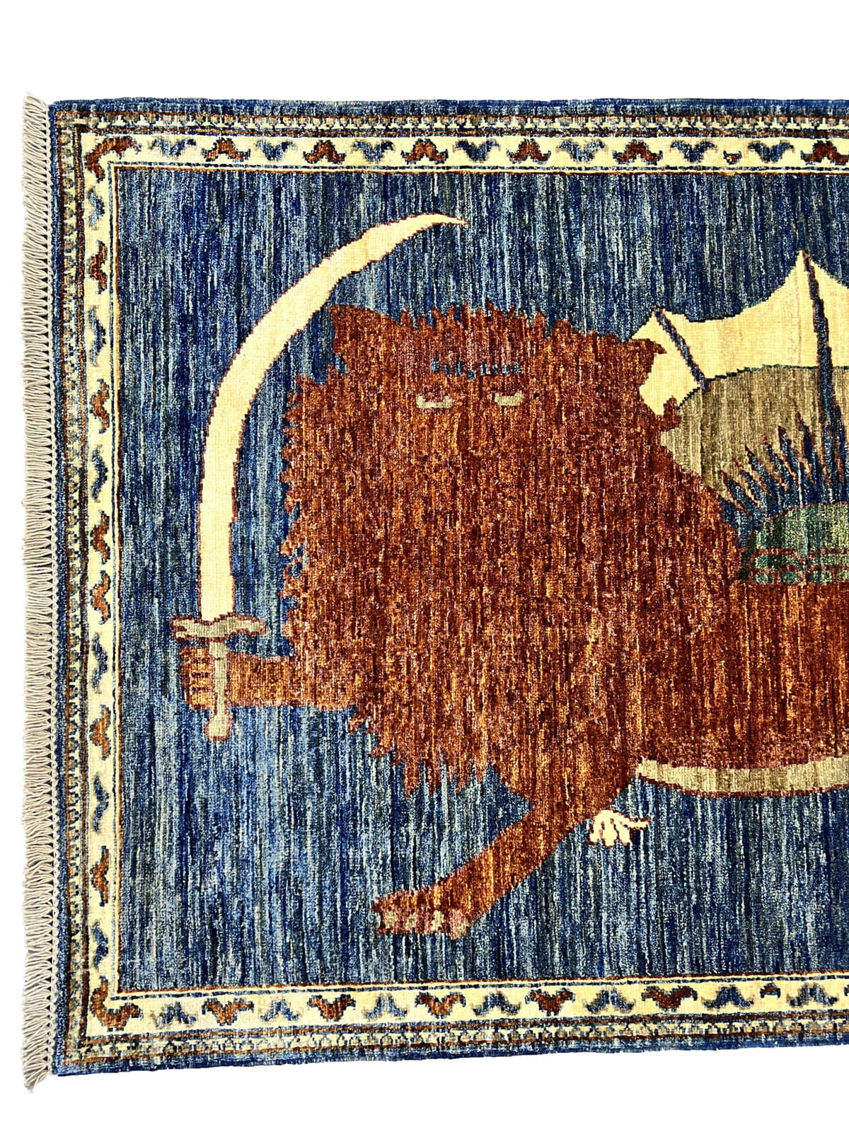 Afghan Turkaman Weave, Lion rug 152x104cm | Rug#26544