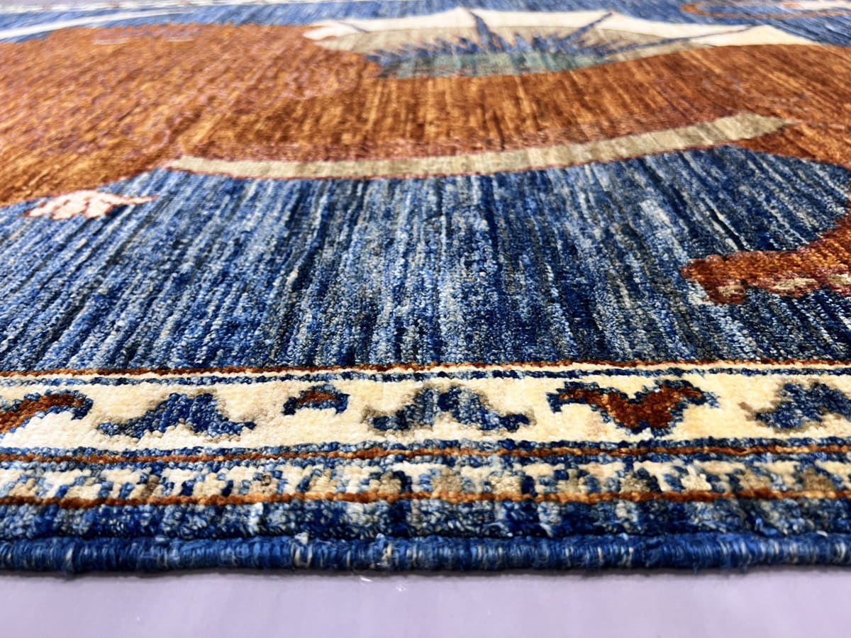 Afghan Turkaman Weave, Lion rug 152x104cm | Rug#26544