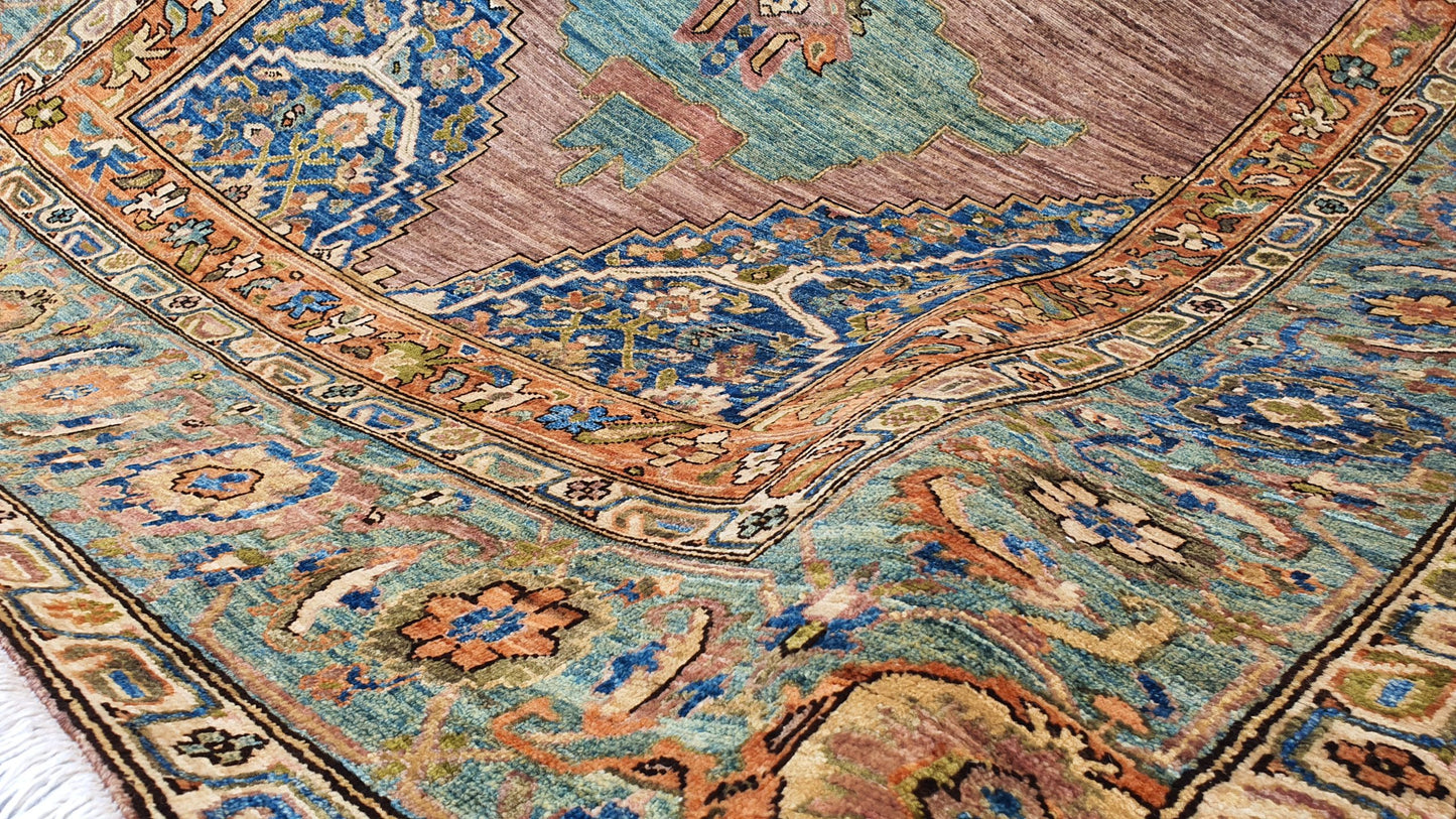 Afghan Turkaman weave, 16th century Oushak-inspired 350x179cm | Rug# 26723