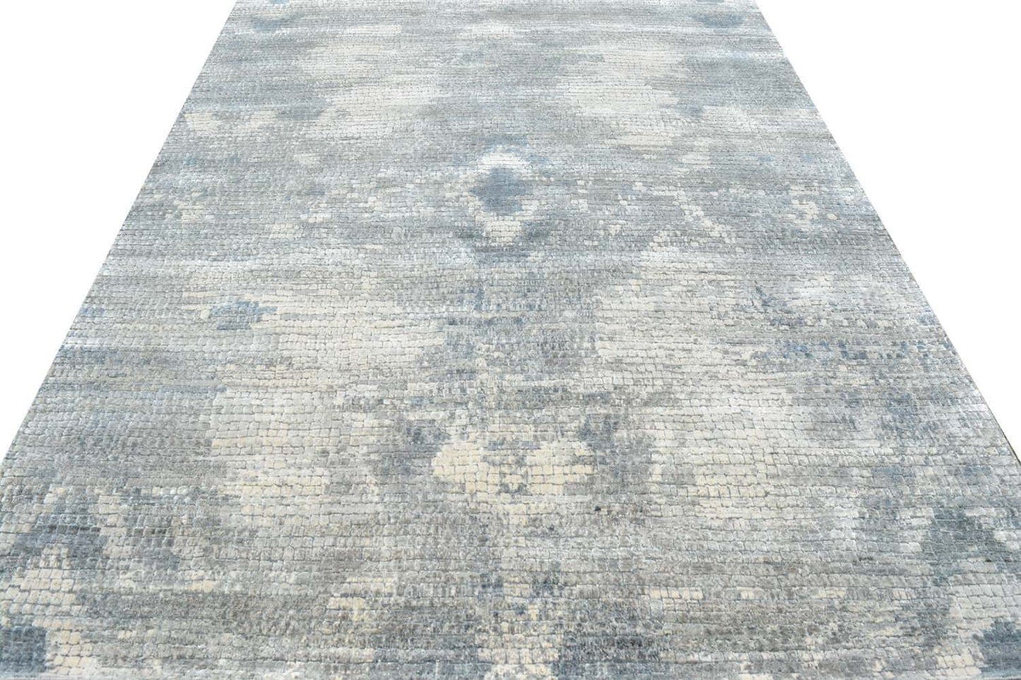 Ancient Mosaic design in pure silk & oxidized wool pile 304x243cm | Rug# 31628