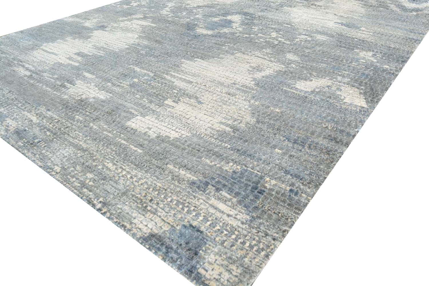 Ancient Mosaic design in pure silk & oxidized wool pile 304x243cm | Rug# 31628
