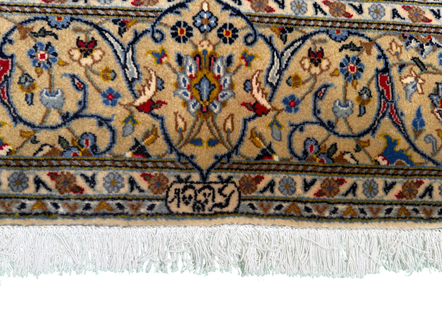 Superfine signed Persian Kashan (one of a pair) 223x143cm | Rug# 11017