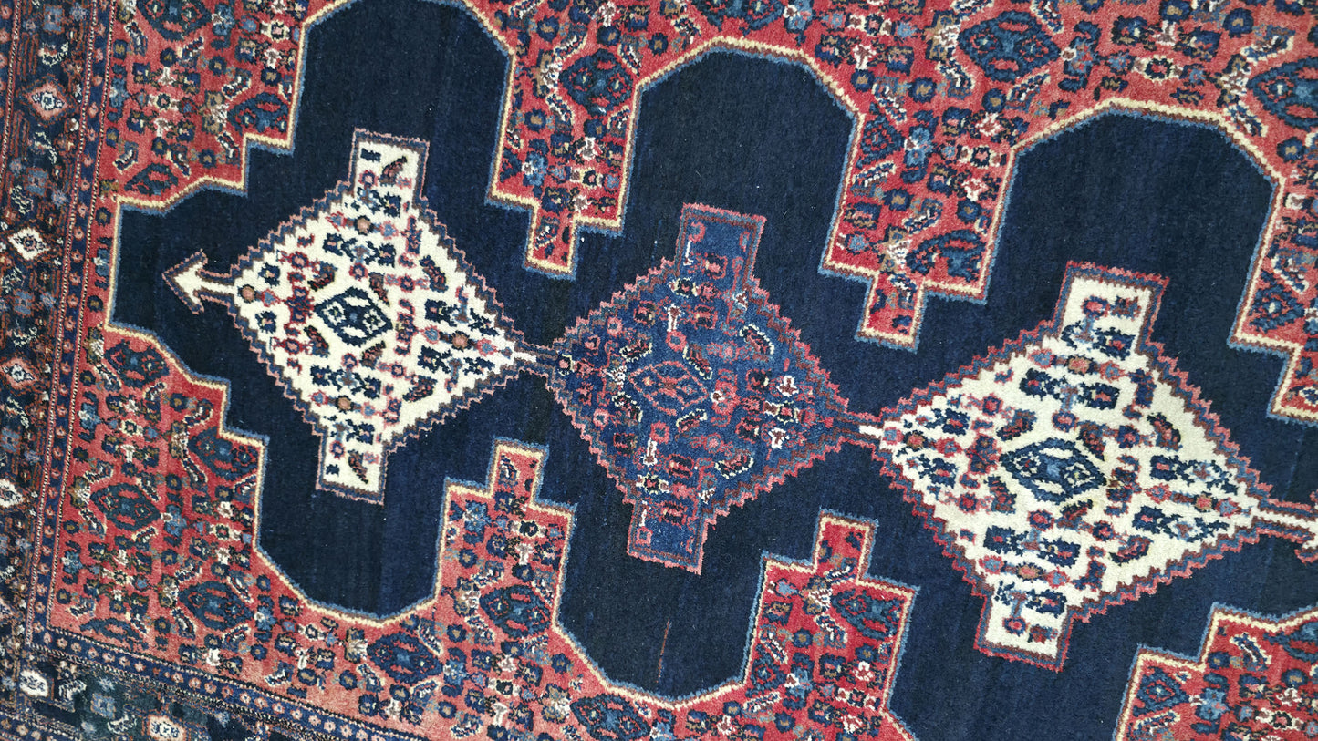 Hand knotted vintage Takpood Senneh rug 150×115 cm | Rug# 11508