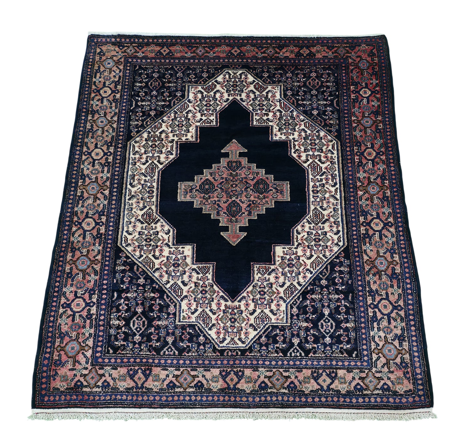 Hand knotted vintage Senneh rug 160×130 cm | Rug# 11509