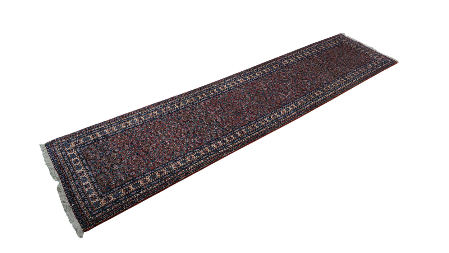 Hand knotted superfine Tabriz Mashayekhi runner 356×84 cm | Rug# 11521