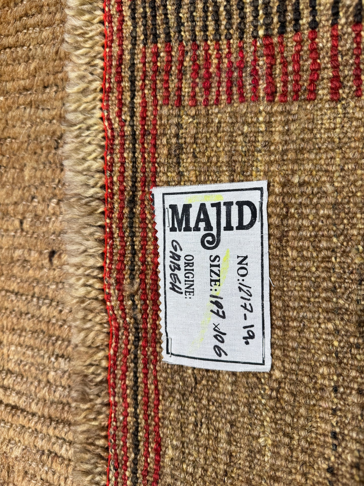 vintage nomadic Gabbeh, all wool construction 197x106 cm | Rug# 1217