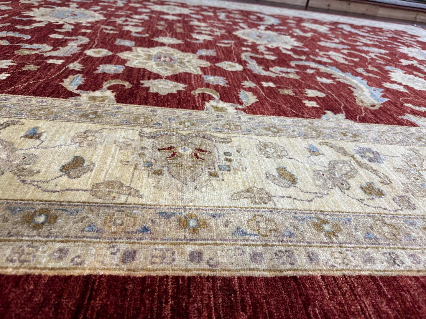 Hand knotted Turkaman weave Afghan carpet 352×273 cm | Rug# 12541