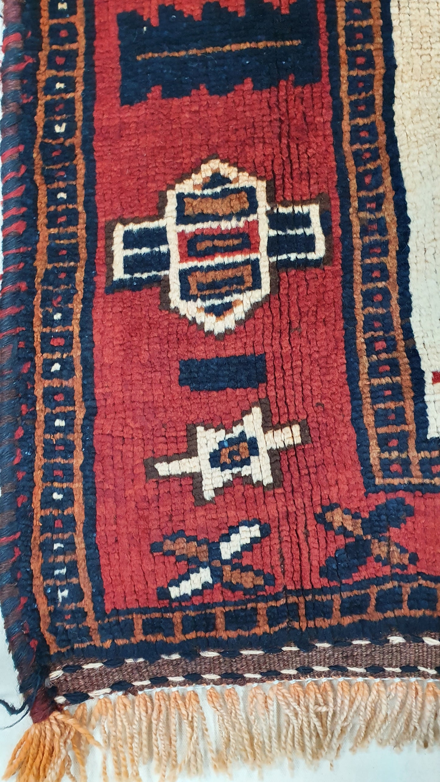 Nomadic Luri Day-Bed Pictorial, circa 1940, Persia, 334×133 cm | Rug# 1441