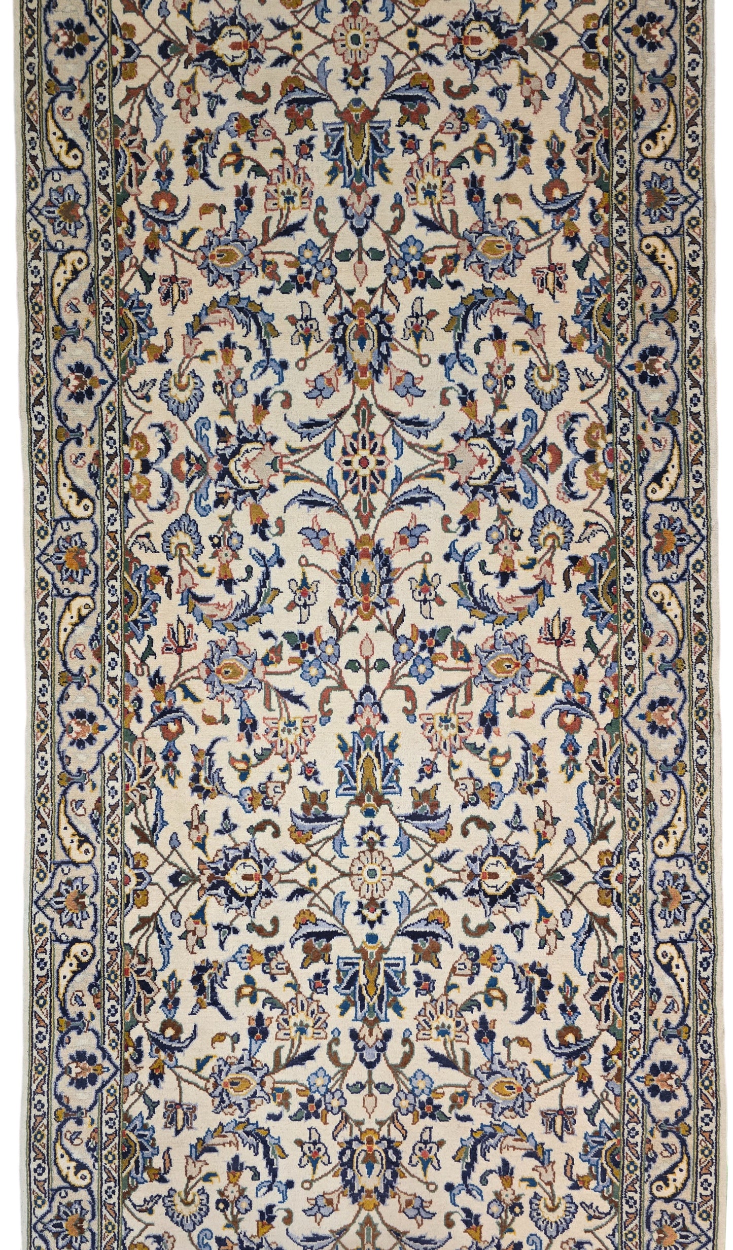 Vintage Kashan hall runner, Persia 400×104 cm | Rug# 15768