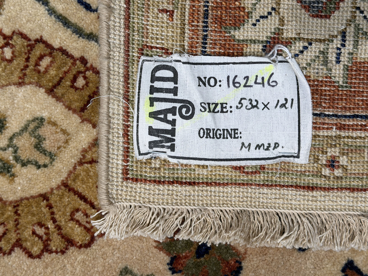 Custom-made Agra-Ziegler, 100% hand spun NZ wool pile 532x121cm | Rug# 16246